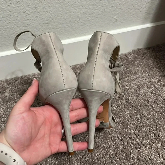 schutz taupe lace up ankle tie point heels - Picture 10 of 12